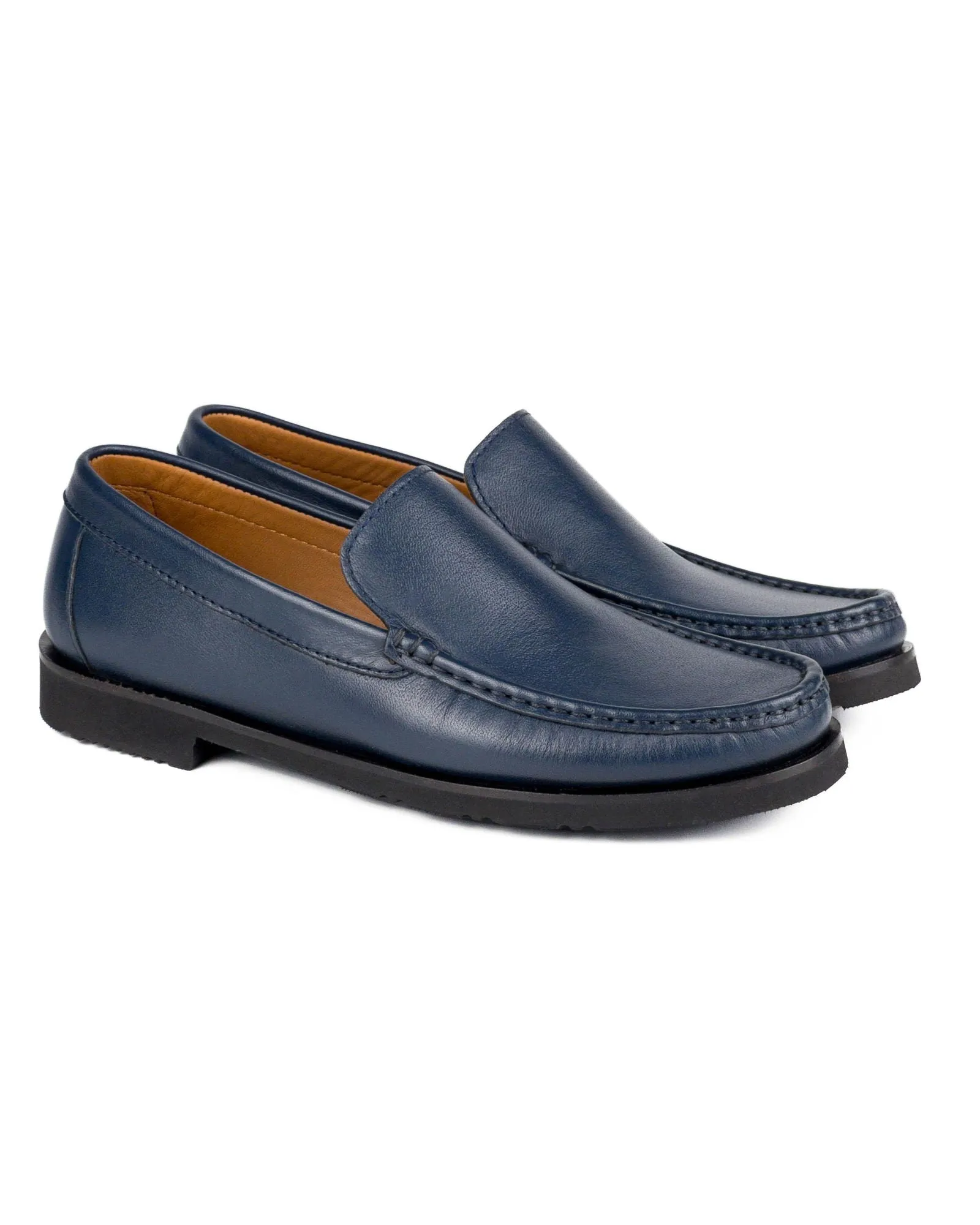 T-Lento Navy Genuine Leather Men's Loafer Shoes