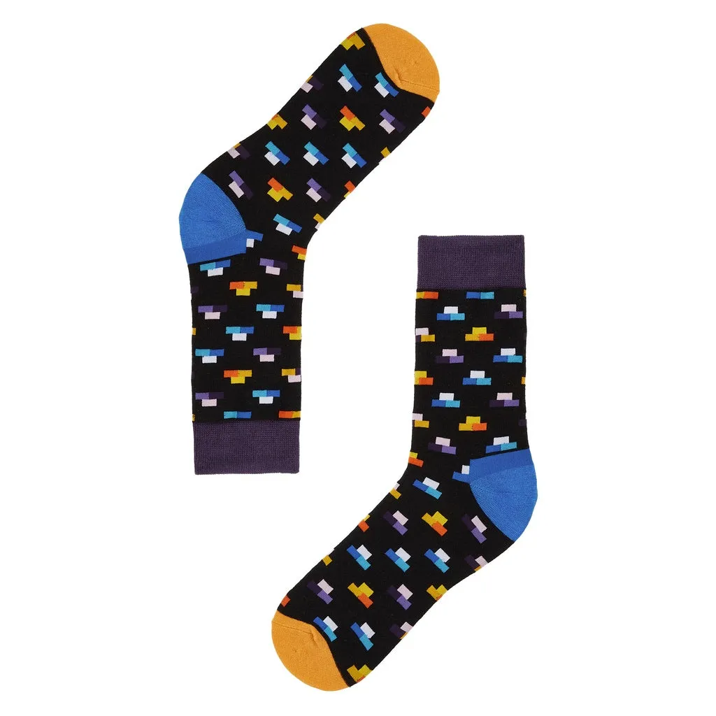 Tetris Printed Crew Length Socks