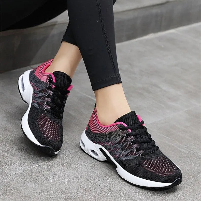 Women Flats Sneakers Breathable Knitting Outdoor Casual Shoes  Running Shoes