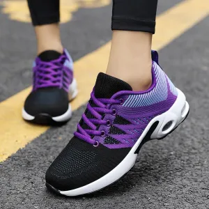 Women Flats Sneakers Breathable Knitting Outdoor Casual Shoes  Running Shoes