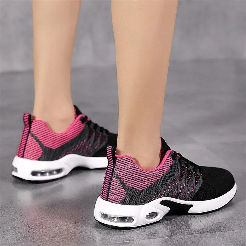 Women Flats Sneakers Breathable Knitting Outdoor Casual Shoes  Running Shoes