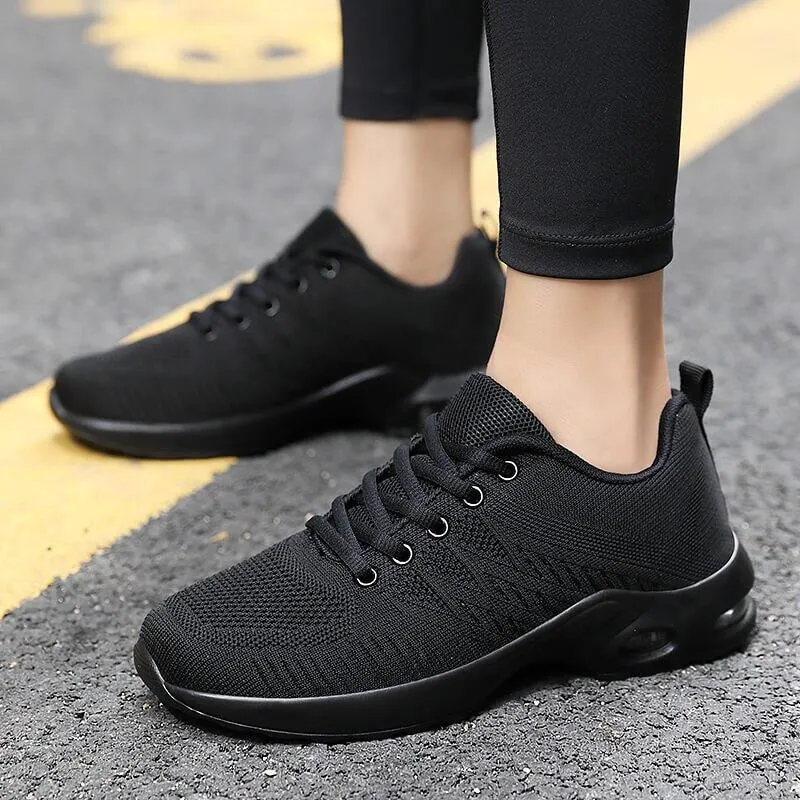 Women Flats Sneakers Breathable Knitting Outdoor Casual Shoes  Running Shoes