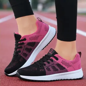 Women’s Breathable Mesh Lace-Up Platform Sneakers – Casual Walking & Tennis Shoes